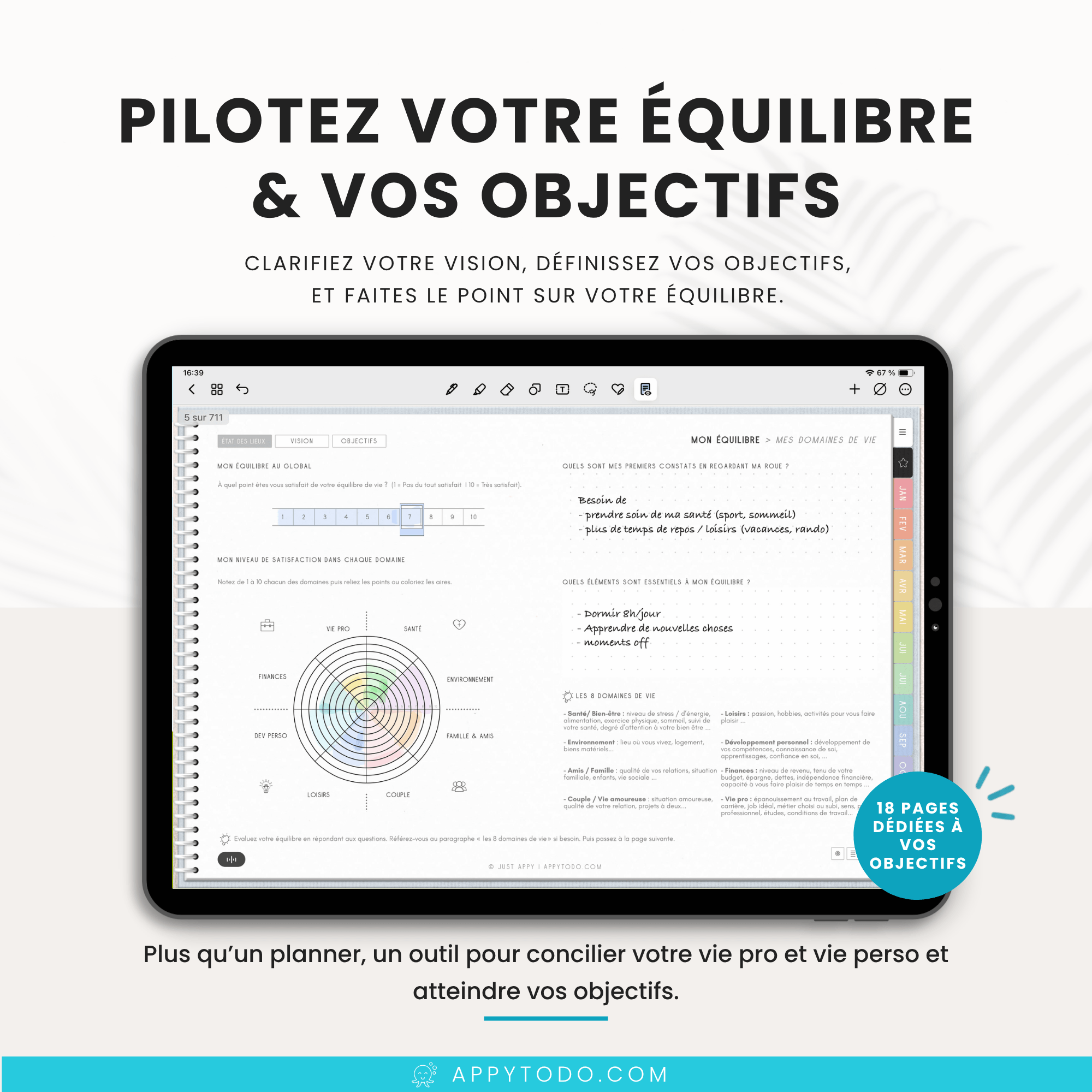 planner digital 2027 pour piloter vos objectifs et équilibre de vie pro et perso