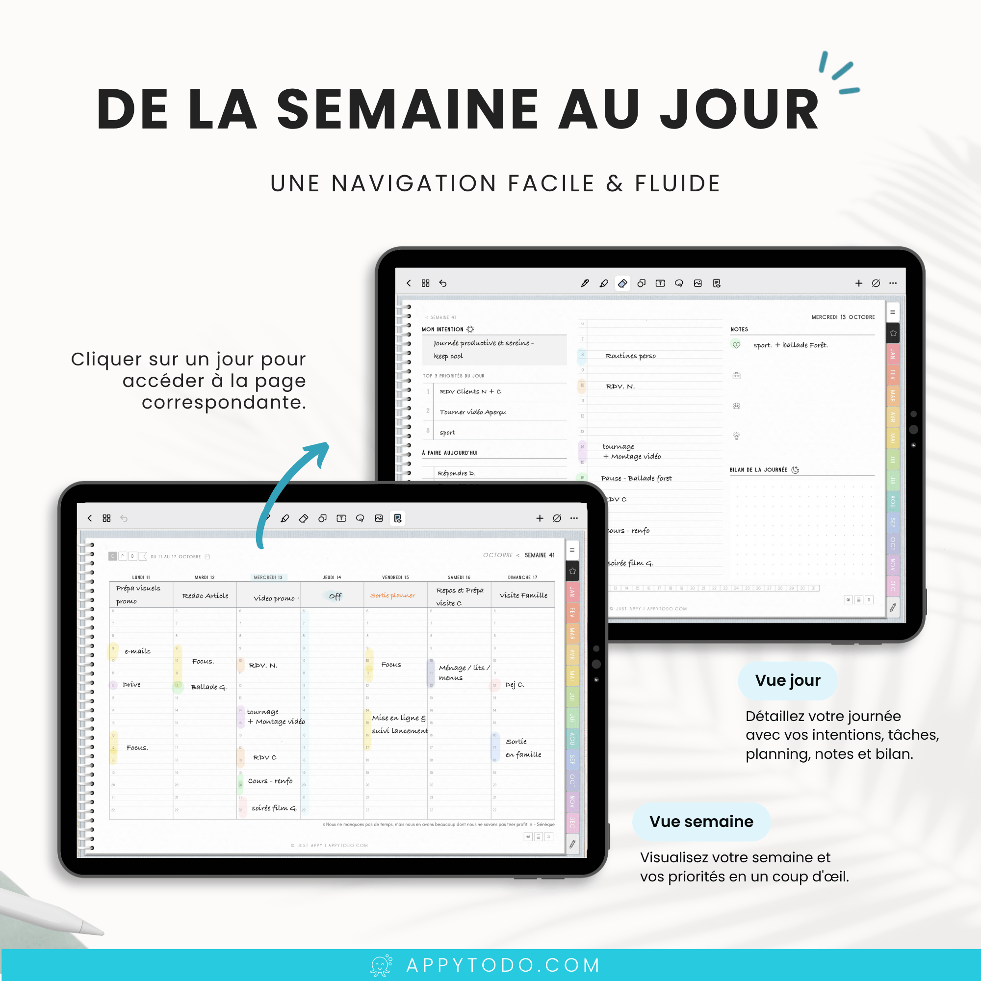 agenda numérique 2027 avec pages jours et semaines